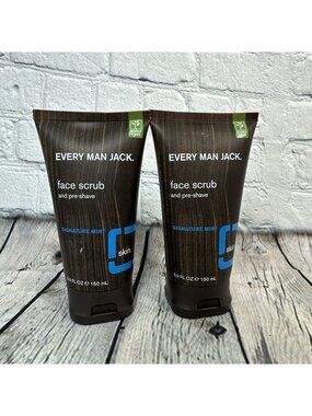 2-5 Oz Every Man Jack Face Scrub and Pre Shave Signature Mint